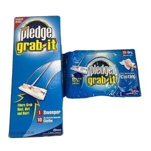 Pledge Grab It Sweeper Dust Mop and 30 Dry Disposable Cloths Unused Unopened Box